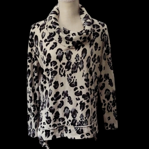 Simply Irresistible Chic Leopard Print Cowl Neck Sweater - Picture 1 of 3